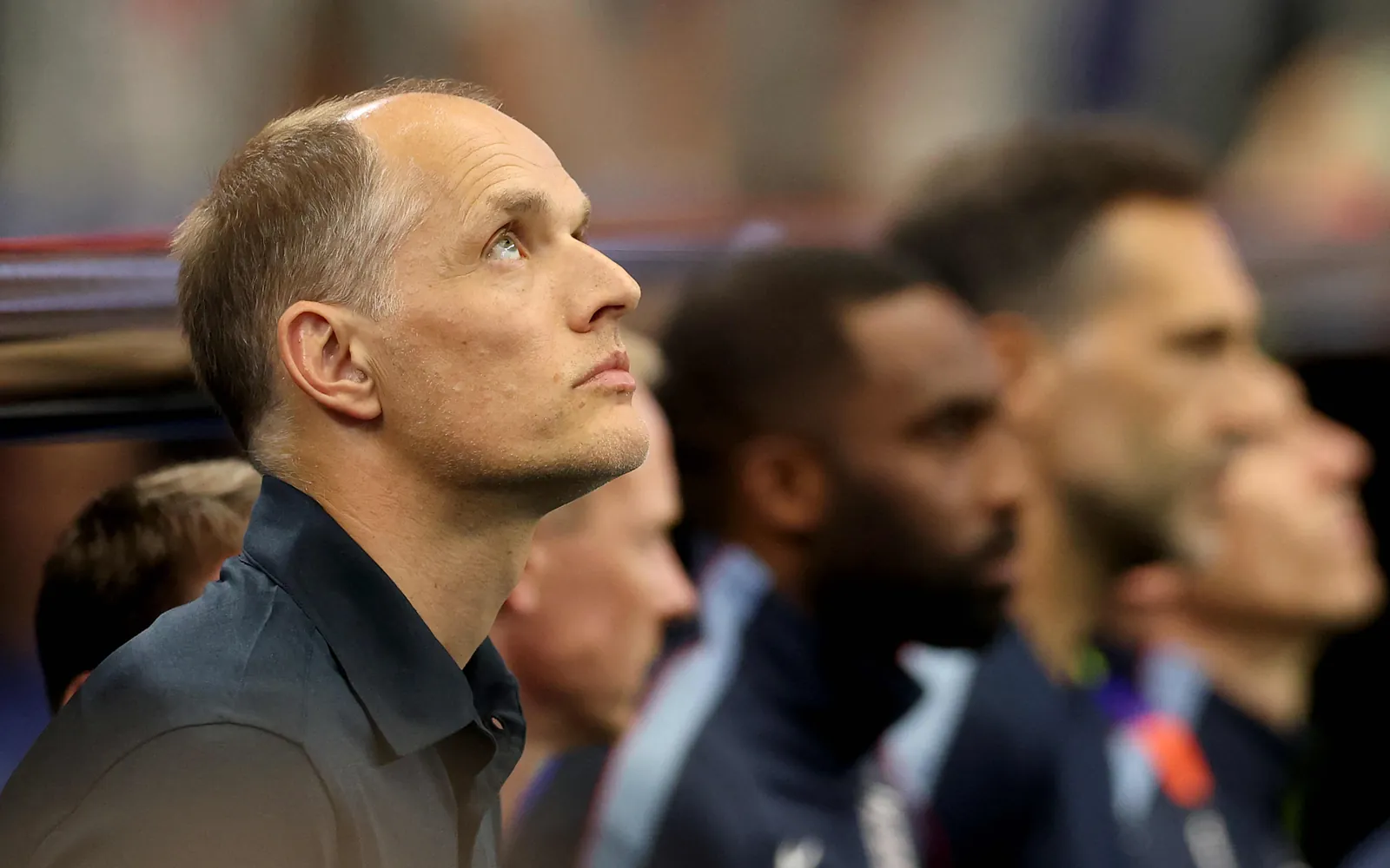 ARLINGTON, TEXAS - JUNE 17: Thomas Tuchel, Manager of England, looks on before the FIFA World Cup 2026 Group L match between England and Croatia at Dallas Stadium on June 17, 2026 in Arlington, Texas. Richard Pelham/Getty Images/AFP (Photo by Richard Pelham / GETTY IMAGES NORTH AMERICA / Getty Images via AFP)