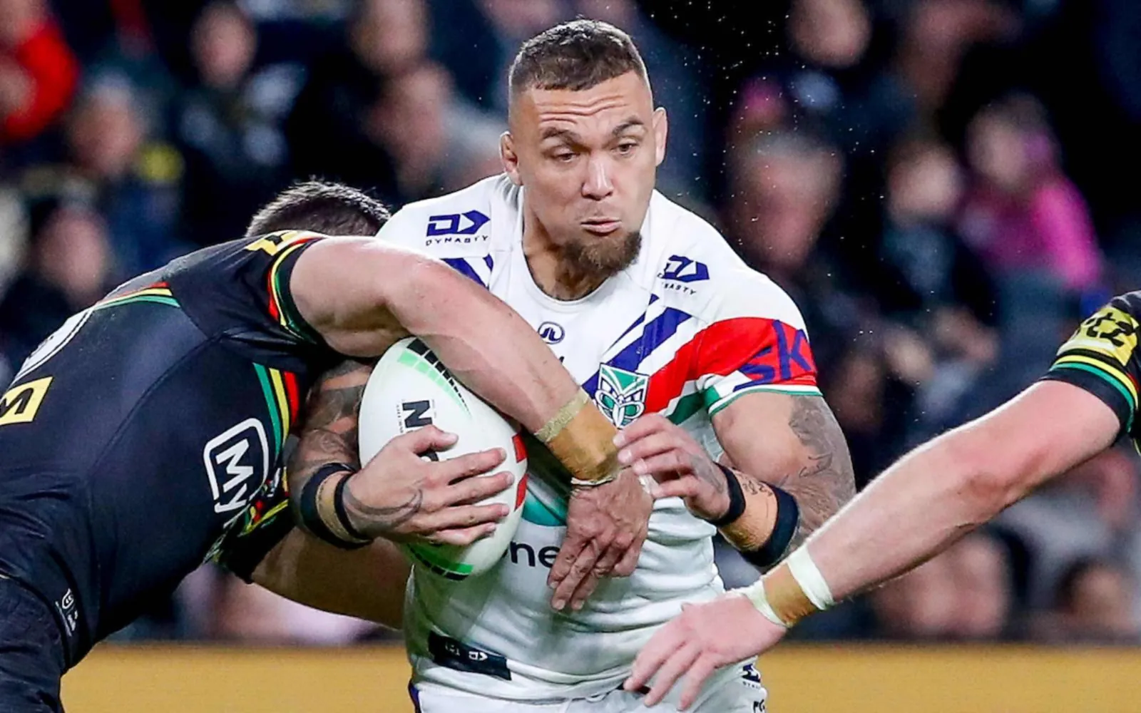 Warriors prop James Fisher-Harris in action against Penrith Panthers 2026.
