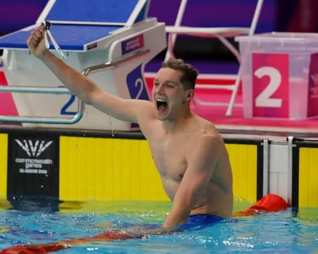 Duncan Scott celebrates his latest medal success for Scotland